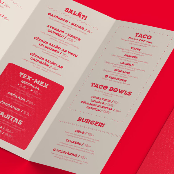 TEX-MEX Menu Cards